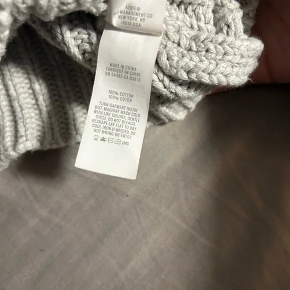 Aerie Light Gray Double Zipper Cardigan 100% Cotton Size L - Picture 4 of 6